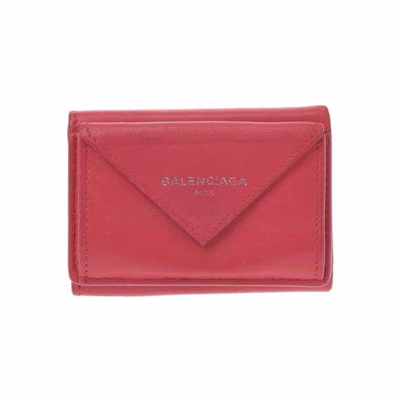 Balenciaga Handbags - BALENCIAGA Paper Wallet Red Calf Tri fold